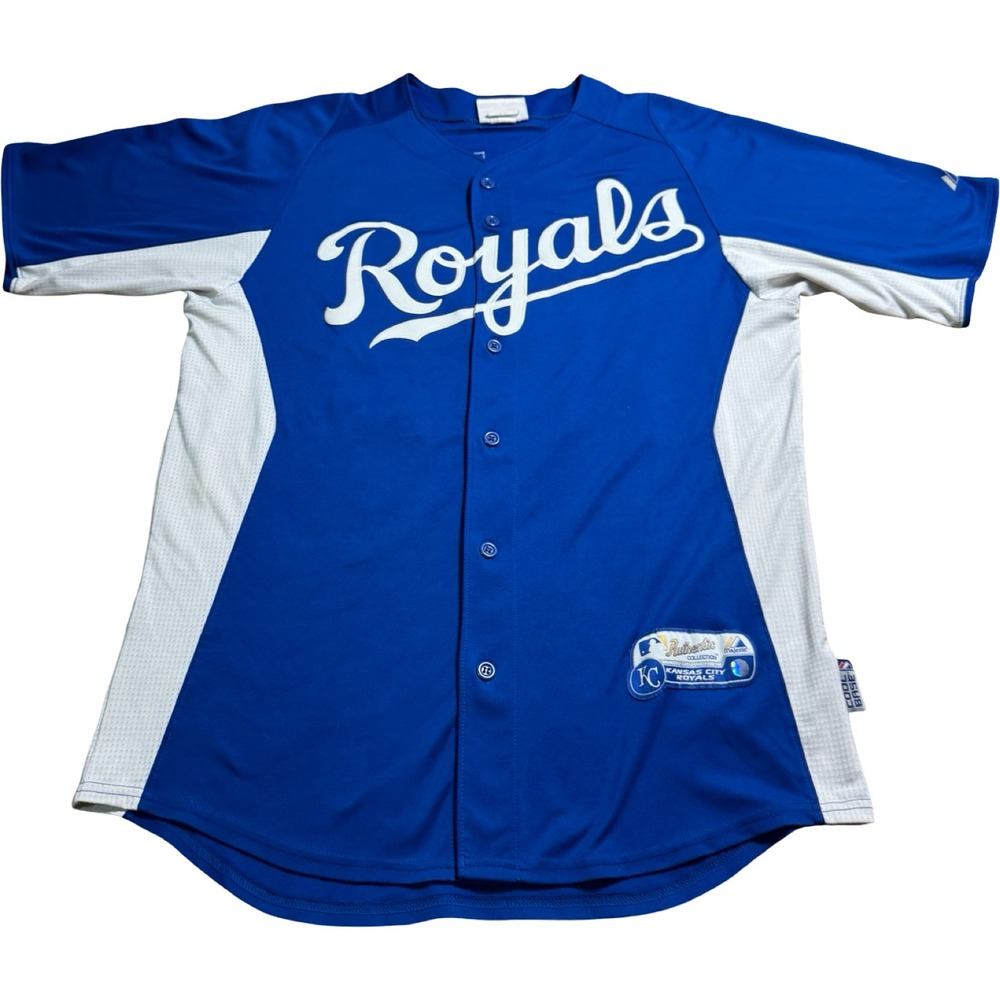 Majestic Kansas City Royals Eric Hosmer #35 Authentic Jersey Blue Men's M